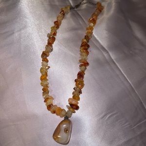 Carnelian crystal necklace